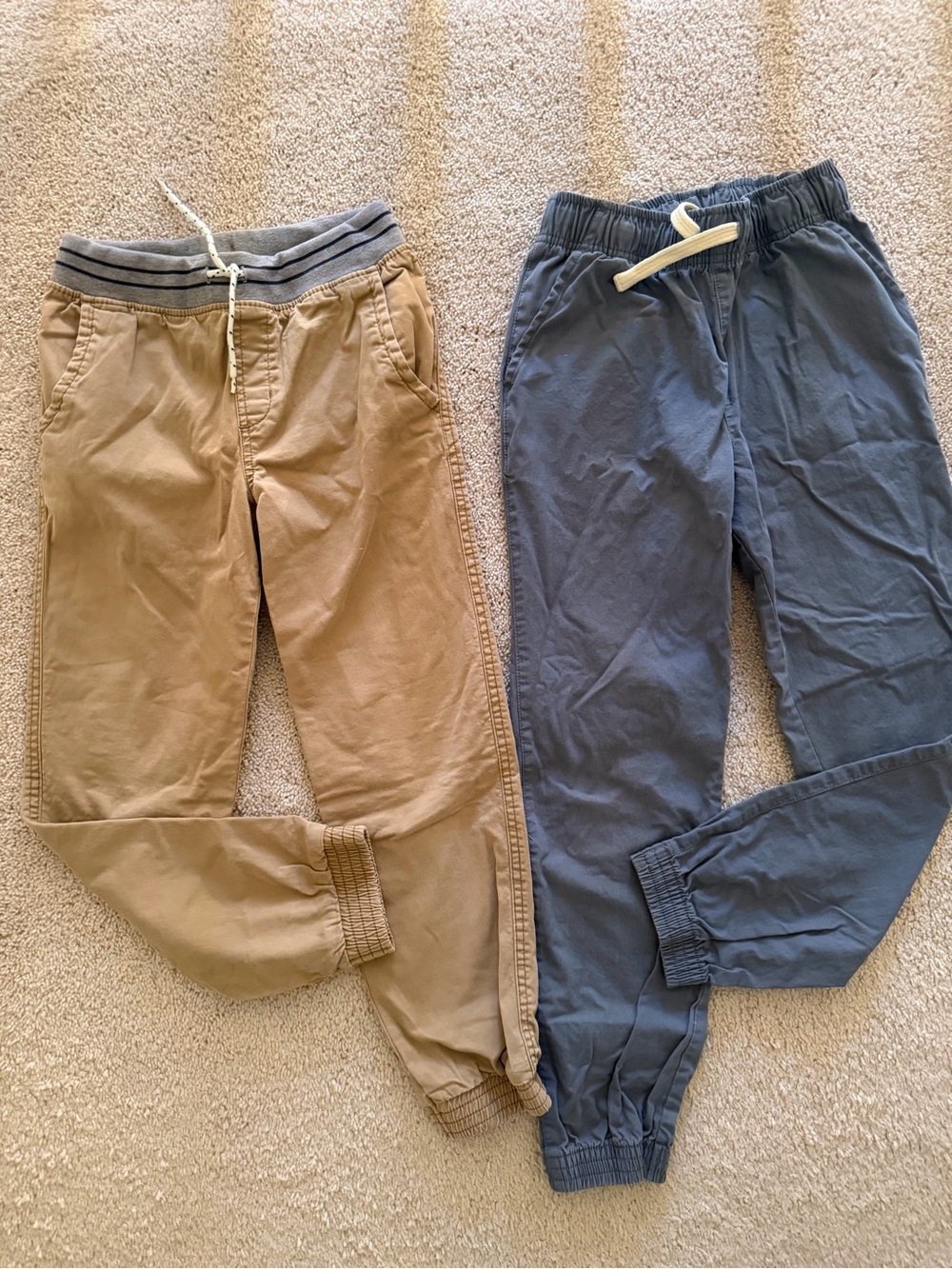 Cat & Jack Tan and Blue Kids Jogger Pants Duo (10/12)